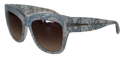 Blue Lace Acetate Rectangle DG4231 Shades Sunglasses - Designed by Dolce & Gabbana Available to Buy at a Discounted Price on Moon Behind The Hill Online Designer Discount Store