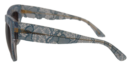 Blue Lace Acetate Rectangle DG4231 Shades Sunglasses - Designed by Dolce & Gabbana Available to Buy at a Discounted Price on Moon Behind The Hill Online Designer Discount Store