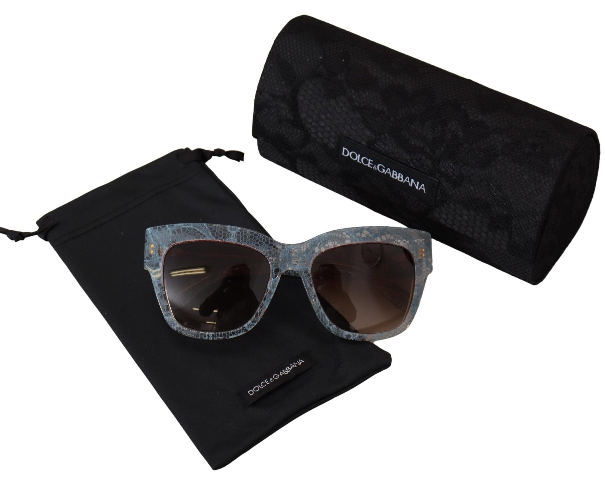 Blue Lace Acetate Rectangle DG4231 Shades Sunglasses - Designed by Dolce & Gabbana Available to Buy at a Discounted Price on Moon Behind The Hill Online Designer Discount Store