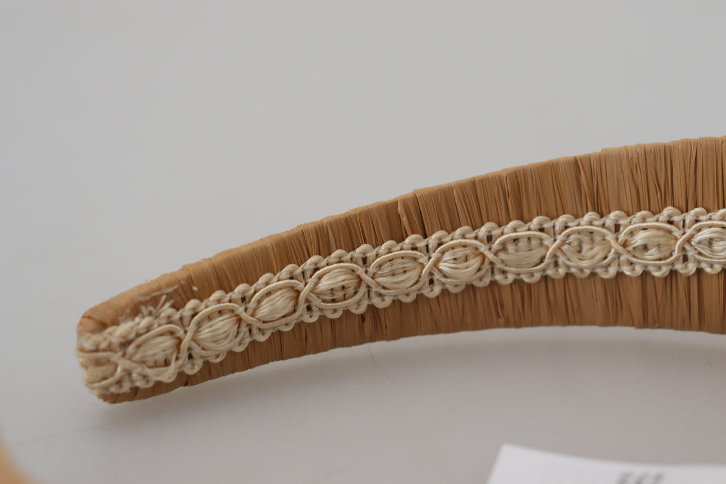 Dolce & Gabbana Beige Viscose Women Hair Headband Diadem - Designed by Dolce & Gabbana Available to Buy at a Discounted Price on Moon Behind The Hill Online Designer Discount Store