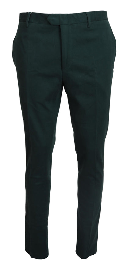 Bencivenga Dark Green Cotton Skinny Men Pants - Designed by BENCIVENGA Available to Buy at a Discounted Price on Moon Behind The Hill Online Designer Discount Store
