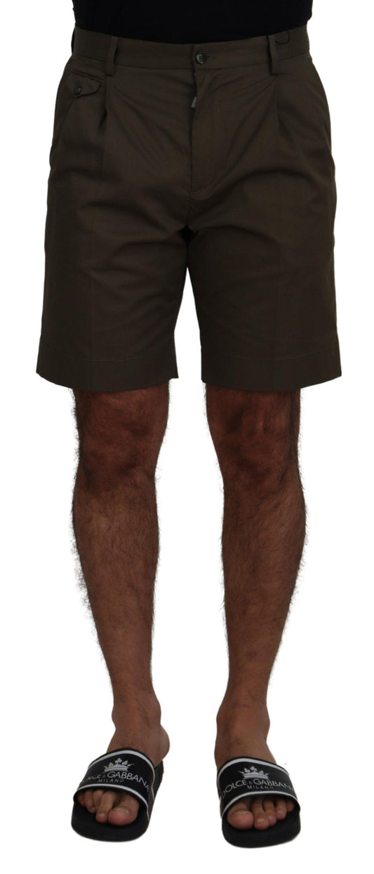 Dolce & Gabbana Men's Green Chinos Cotton Casual Shorts - Designed by Dolce & Gabbana Available to Buy at a Discounted Price on Moon Behind The Hill Online Designer Discount Store