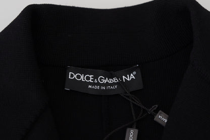 Dolce & Gabbana Black Button Cardigan Blazer Viscose Jacket - Designed by Dolce & Gabbana Available to Buy at a Discounted Price on Moon Behind The Hill Online Designer Discount Store