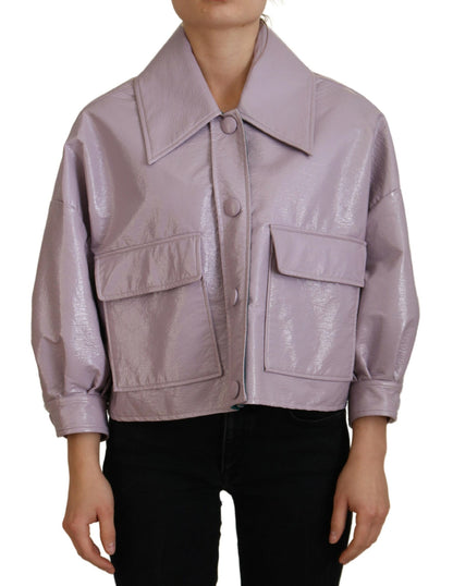 Dolce & Gabbana Purple Cotton Button Down Cropped Jacket - Designed by Dolce & Gabbana Available to Buy at a Discounted Price on Moon Behind The Hill Online Designer Discount Store
