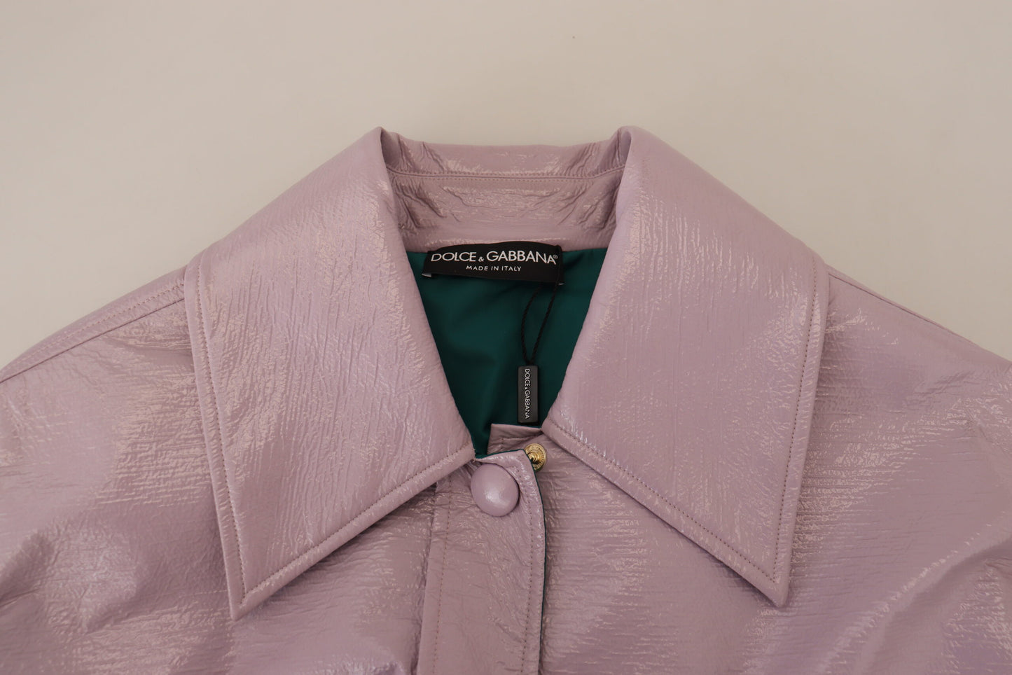 Dolce & Gabbana Purple Cotton Button Down Cropped Jacket - Designed by Dolce & Gabbana Available to Buy at a Discounted Price on Moon Behind The Hill Online Designer Discount Store