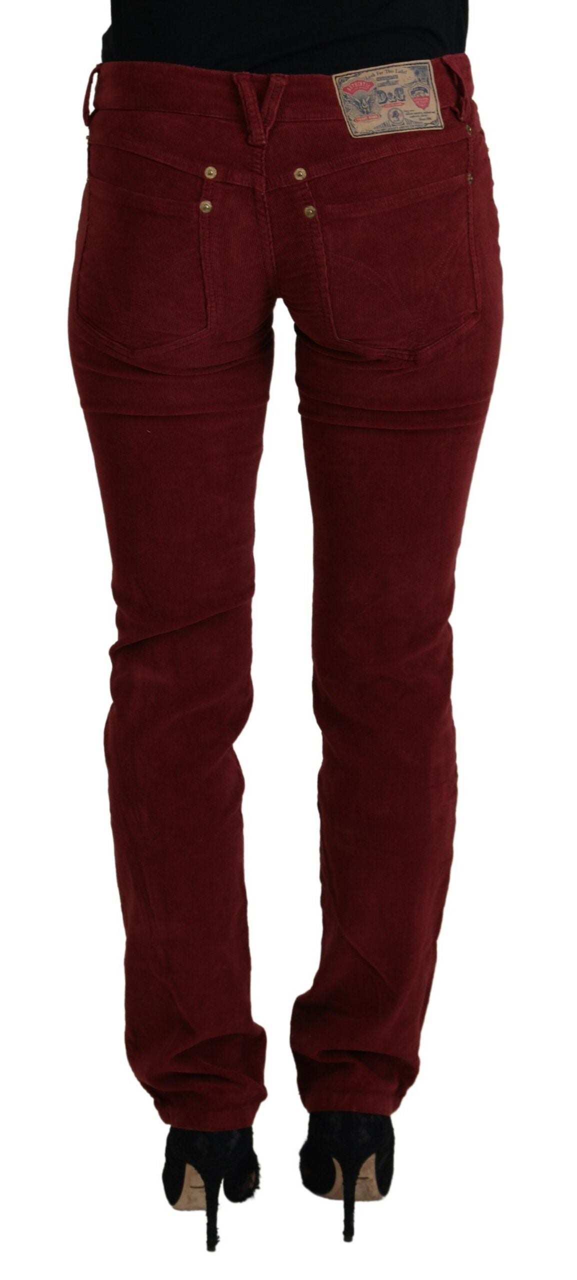 Women's Saint Johns Bay Straight Leg Corduroy Jeans Pants Red Maroon 8  Stretch | eBay
