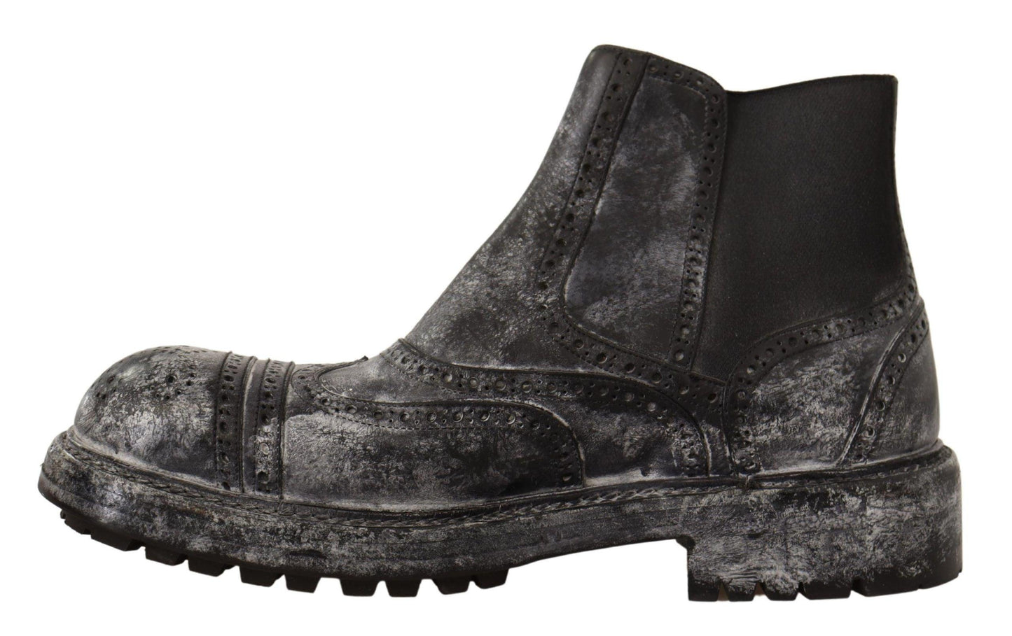 Gray Leather Ankle Casual Mens Boots - Designed by Dolce & Gabbana Available to Buy at a Discounted Price on Moon Behind The Hill Online Designer Discount Store