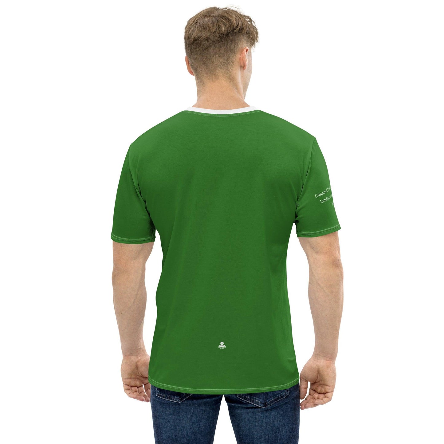 Men's Luimneaċ 1940 Retro Mick Mackey Limerick Supporter t-shirt designed by Moon Behind The Hill available from Moon Behind The Hill 's Clothing > Shirts & Tops > Mens range