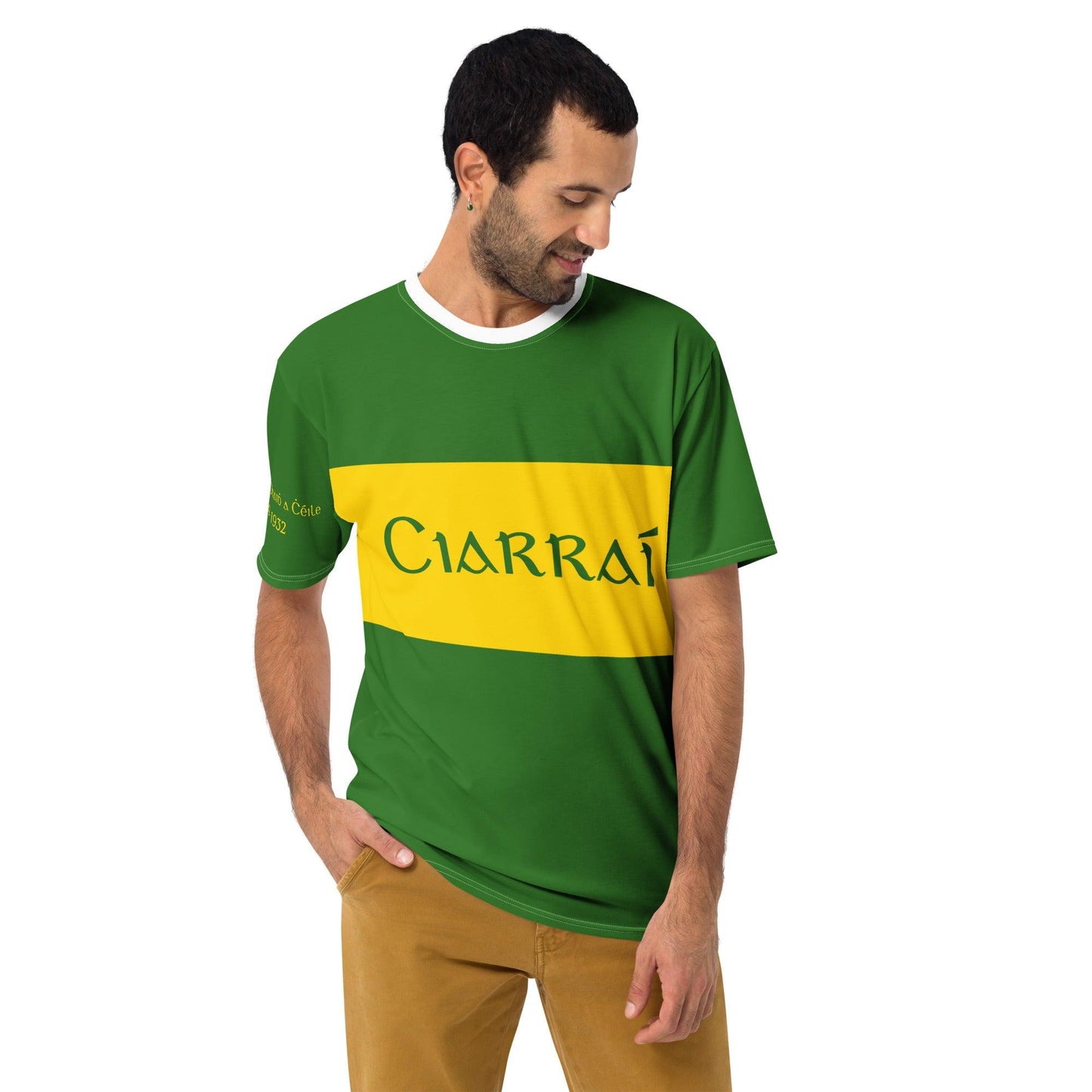 Men's Ciarraí 1932 Retro Kerry 4 in a Row Supporter T-shirt designed by Moon Behind The Hill available from Moon Behind The Hill 's Clothing > Shirts & Tops > Mens range