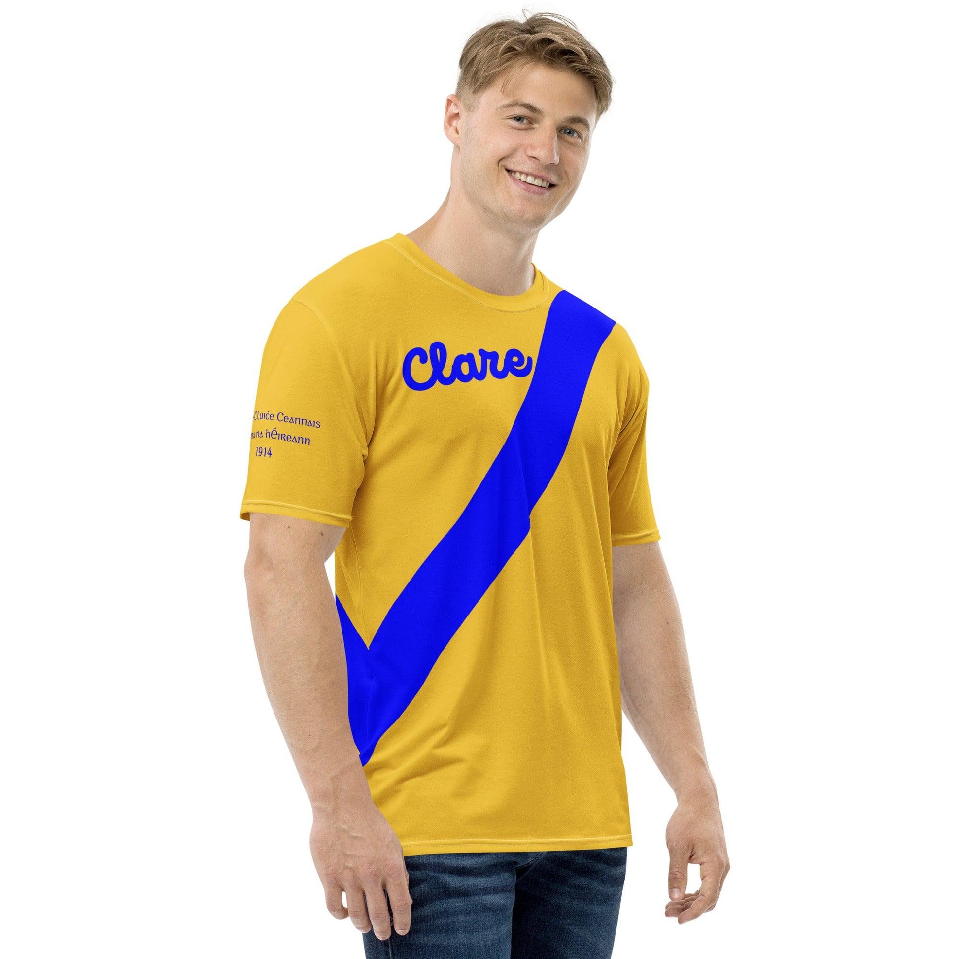 Men's Clare Retro 1914 All Ireland Hurling Final Winners Supporter T-shirt designed by Moon Behind The Hill available from Moon Behind The Hill 's Clothing > Shirts & Tops > Mens range