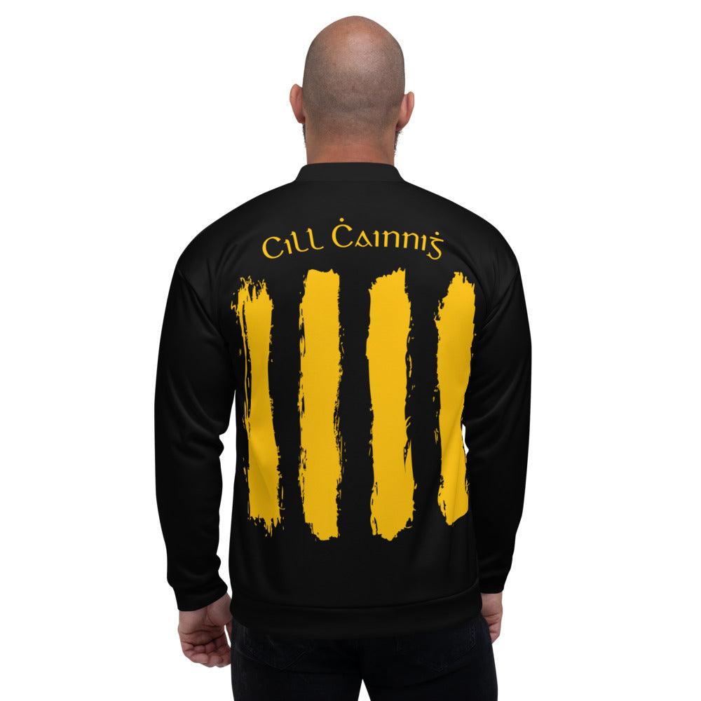 Kilkenny Supporters Unisex Bomber Jacket - Designed by Moon Behind The Hill Available to Buy at a Discounted Price on Moon Behind The Hill Online Designer Discount Store