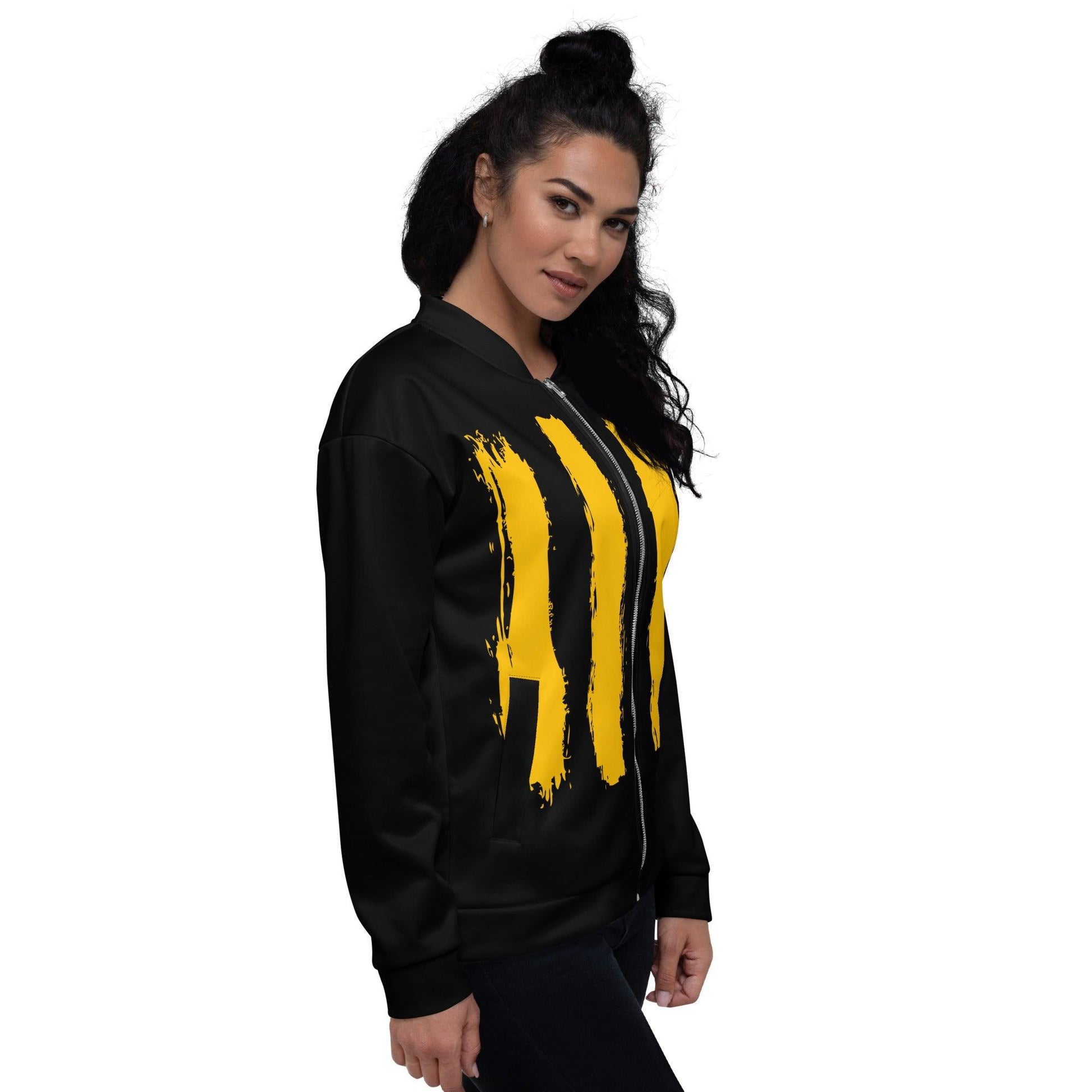 Kilkenny Supporters Unisex Bomber Jacket - Designed by Moon Behind The Hill Available to Buy at a Discounted Price on Moon Behind The Hill Online Designer Discount Store