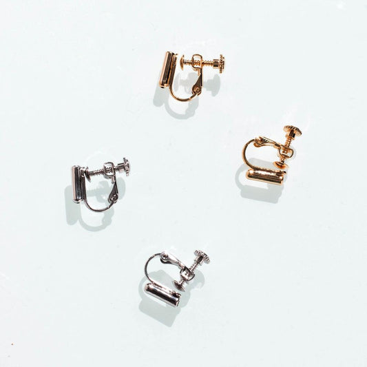 DIY supply - ear clips (1 pair, gold/silver) - Designed by Upcycle with Jing Available to Buy at a Discounted Price on Moon Behind The Hill Online Designer Discount Store