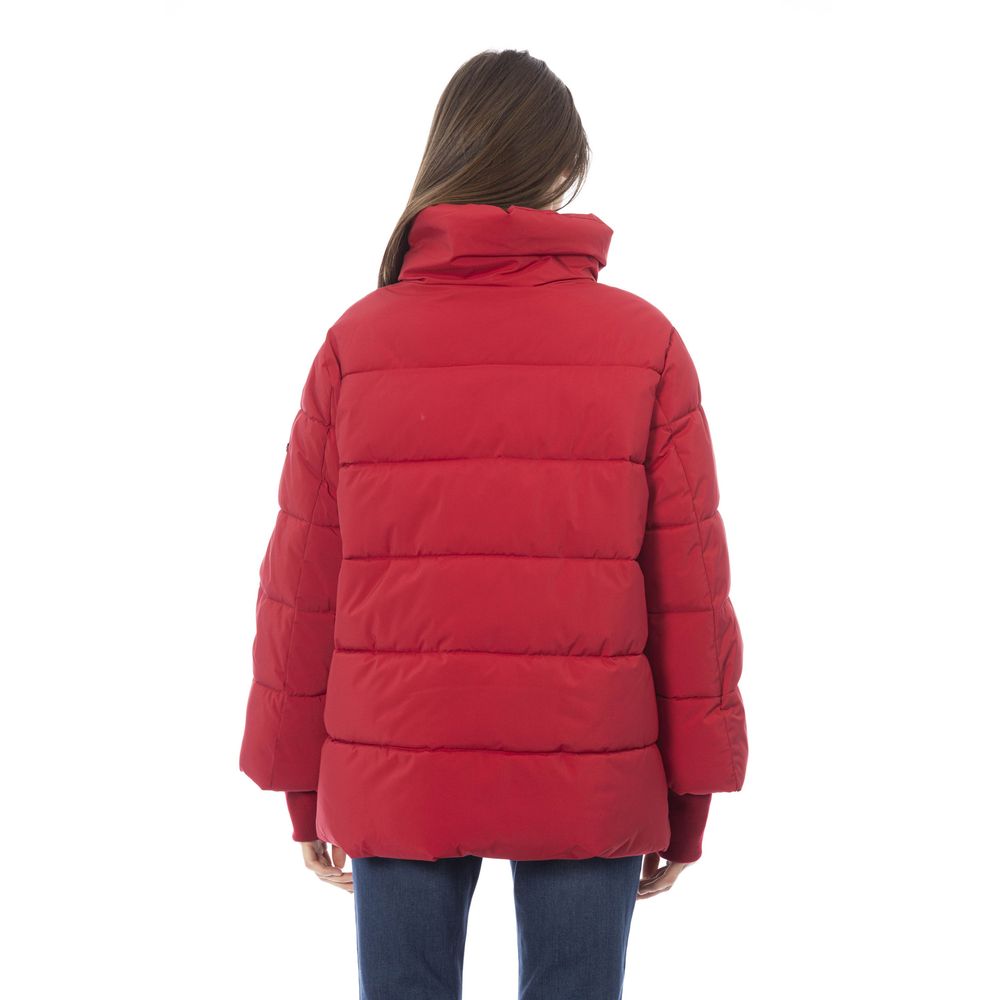 Baldinini Trend Women's Red Polyamide Short Down Jacket with High Collar