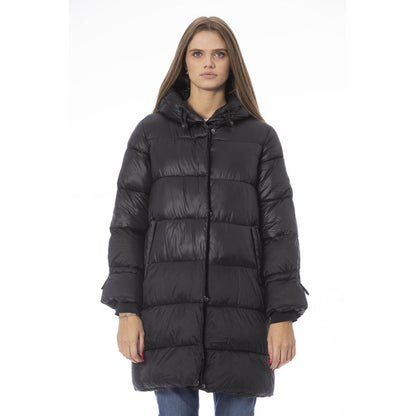 Baldinini Trend Women's Black Nylon Long Down Jacket With Hood