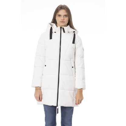 Baldinini Trend Women's White Long Polyester Down Jacket
