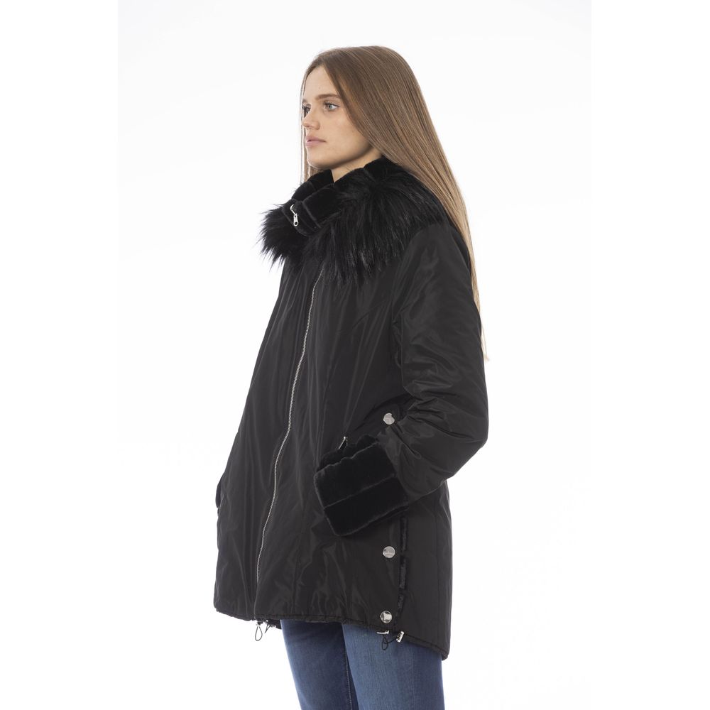 Baldinini Trend Women's Black Polyester Reversible Jacket with Hood