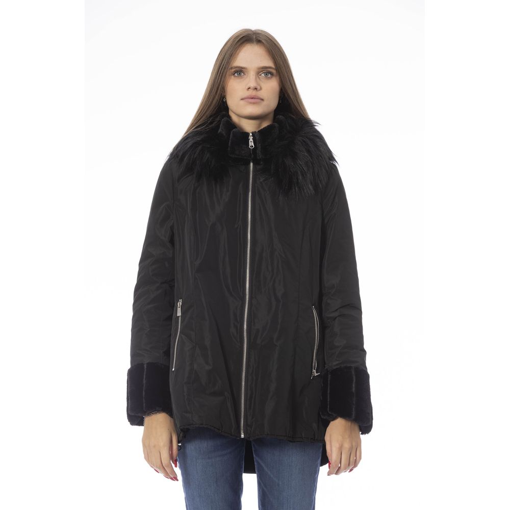 Baldinini Trend Women's Black Polyester Reversible Jacket with Hood