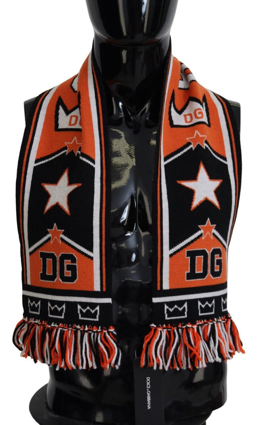 Dolce & Gabbana Multicolor DG Logo Printed Men Neck Wrap Shawl Scarf - Designed by Dolce & Gabbana Available to Buy at a Discounted Price on Moon Behind The Hill Online Designer Discount Stor